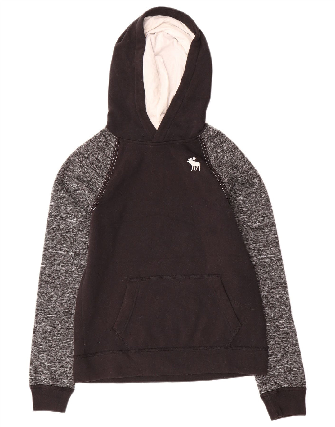 Джемпер с капюшоном ABERCROMBIE & FITCH для мальчиков 13–14 лет, черный полиэстер с крапинками