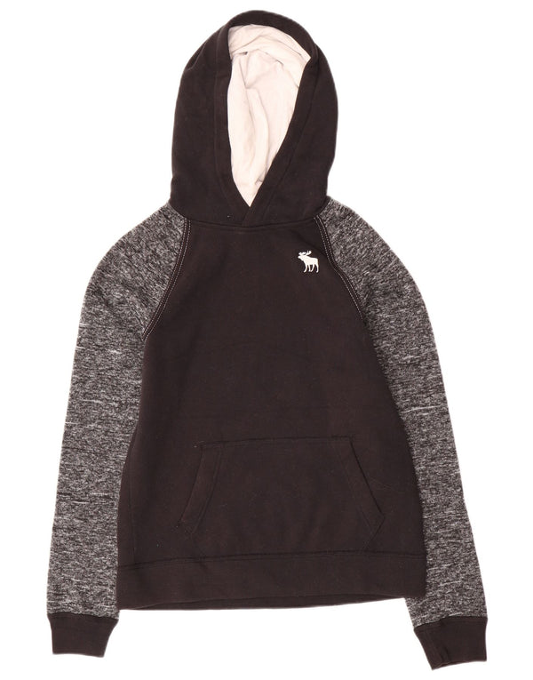 Джемпер с капюшоном ABERCROMBIE & FITCH для мальчиков 13–14 лет, черный полиэстер с крапинками