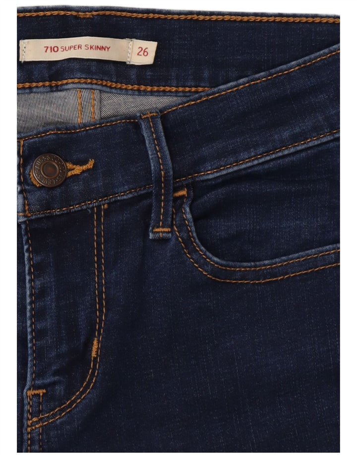 Женские джинсы LEVI'S 710 Super Skinny W26 L32 Темно-синие, хлопок