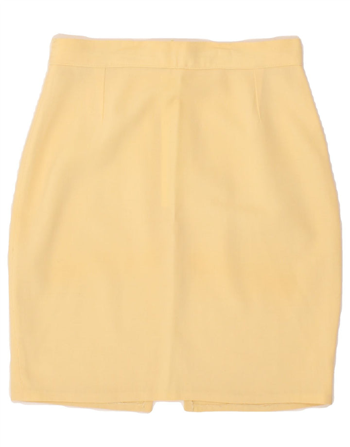VINTAGE Womens Pencil Skirt W28 Medium Yellow Vintage Vintage and Second-Hand Vintage from Messina Hembry 
