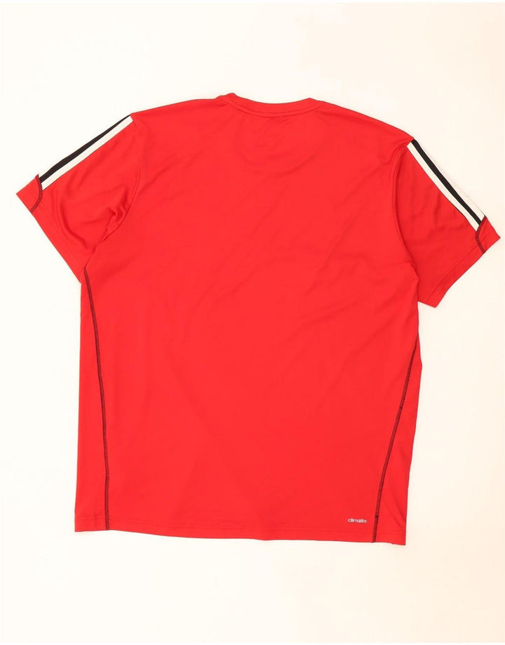 Мужская футболка ADIDAS Climalite Top 2XL Красный полиэстер с цветными блоками