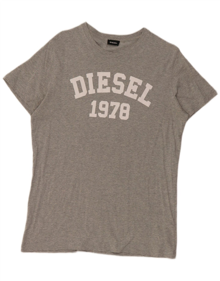 Мужская футболка Diesel с рисунком, большой серый хлопок