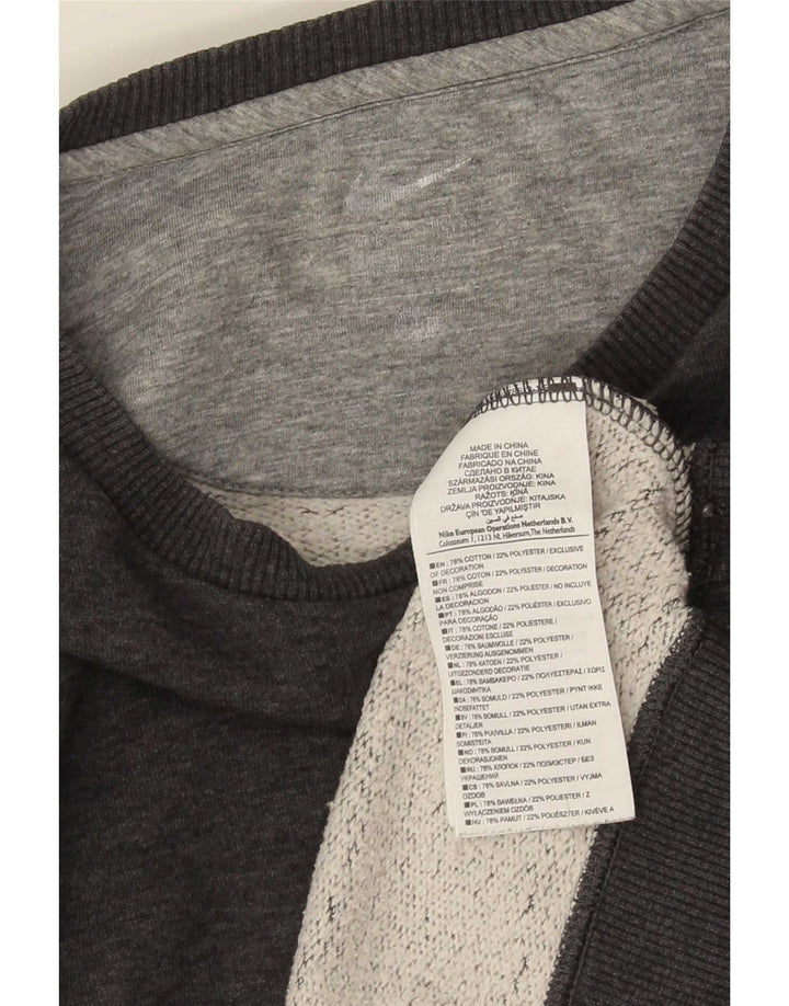 Мужской свитшот Nike Dri Fit, хлопковый джемпер среднего серого цвета
