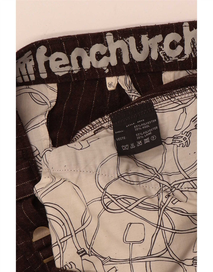 Мужские прямые брюки-карго Fenchurch W36 L33 коричневые в тонкую полоску из полиэстера