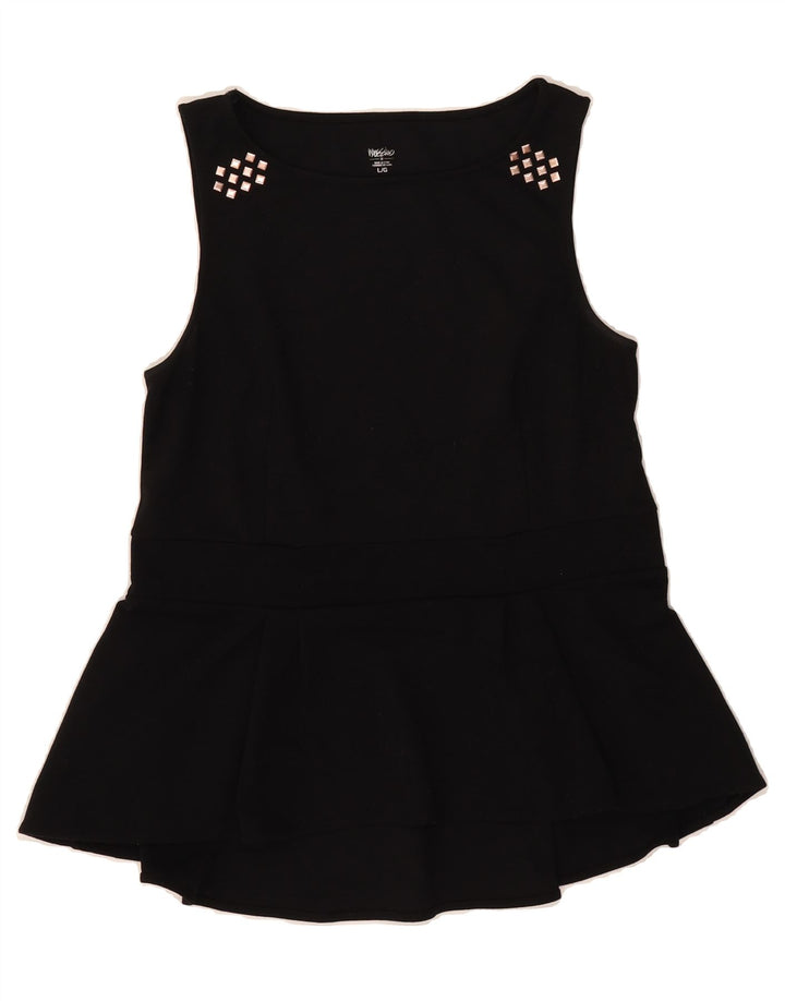 MOSSIMO Womens Sleeveless Blouse Top UK 14 Large Black Polyester Vintage Mossimo and Second-Hand Mossimo from Messina Hembry 