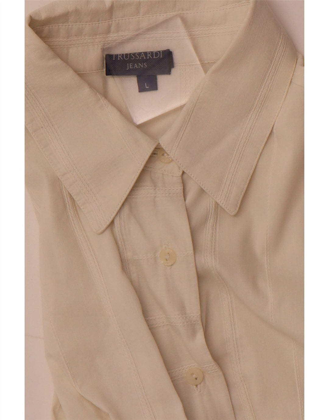 Женская блузка-рубашка TRUSSARDI JEANS UK 14, большая белая полоска