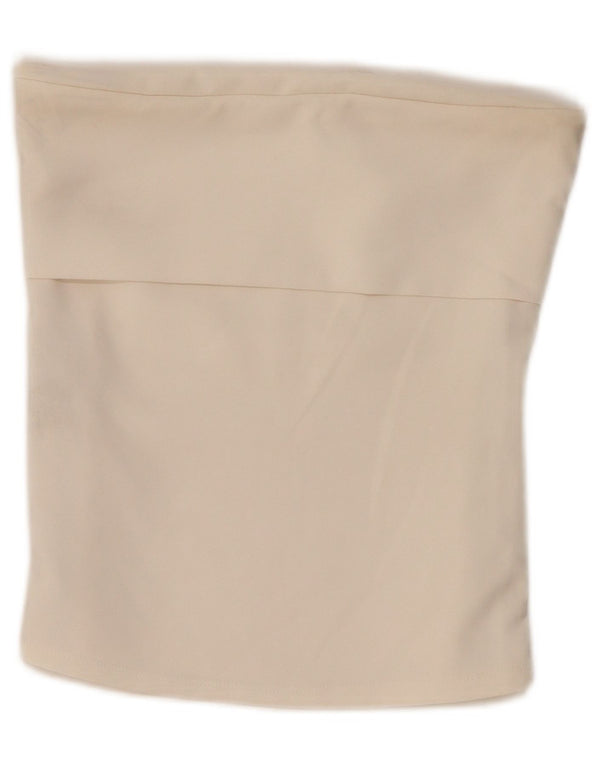 Женский укороченный топ с открытыми плечами ZARA UK 8, маленький белый цвет