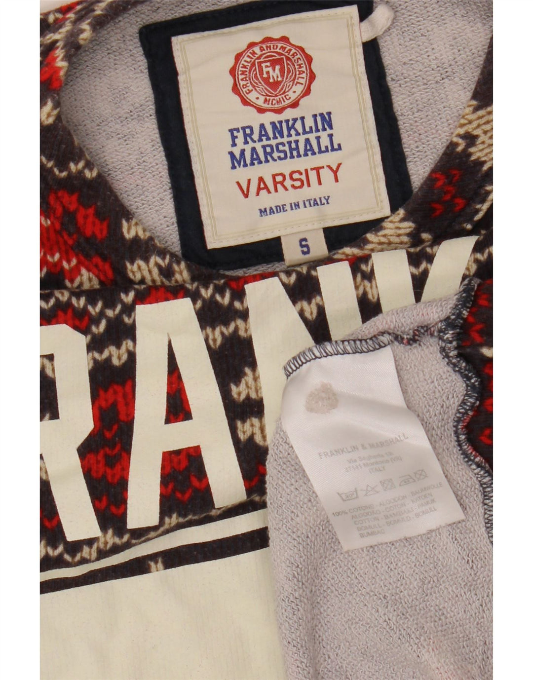 FRANKLIN MARSHALL Женский свитер с рисунком UK 10, маленький коричневый
