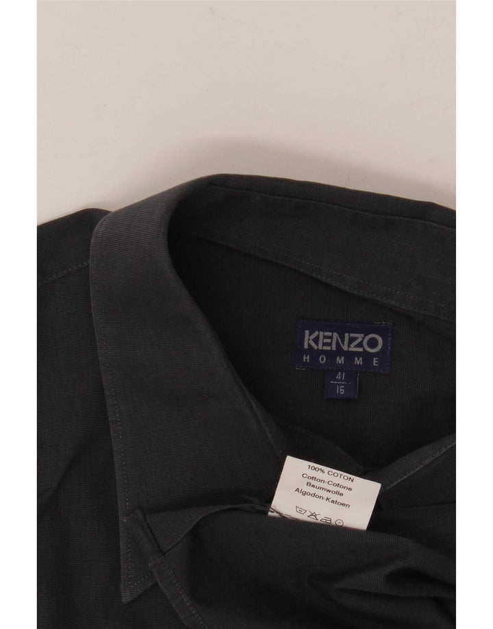 Мужская рубашка Kenzo, размер 41, 16, большая, серая, хлопковая