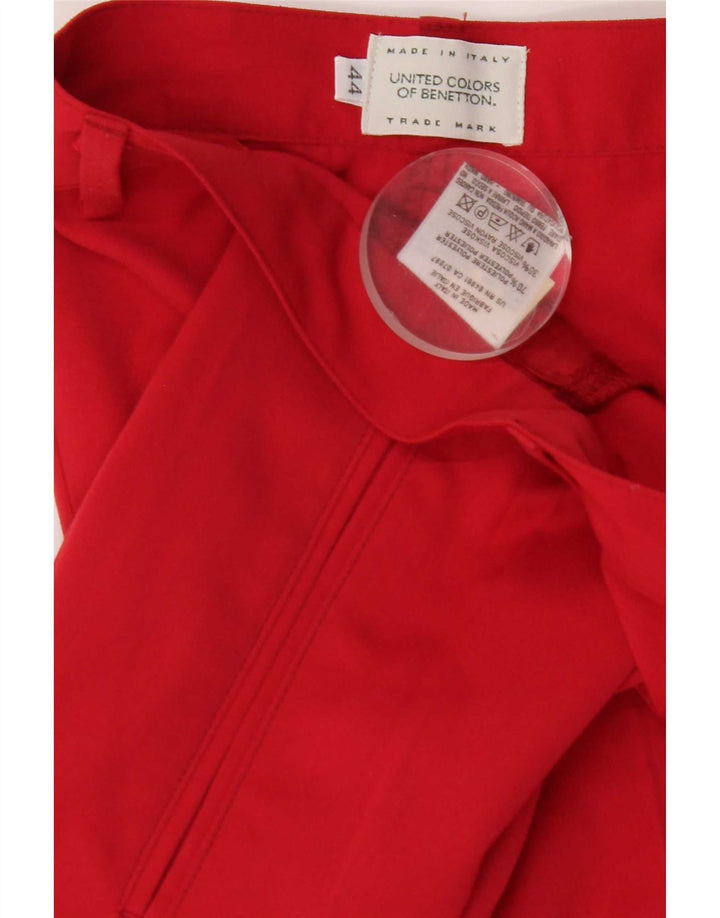Женские костюмные брюки Benetton IT 44 Medium W26 L28 Красный Полиэстер