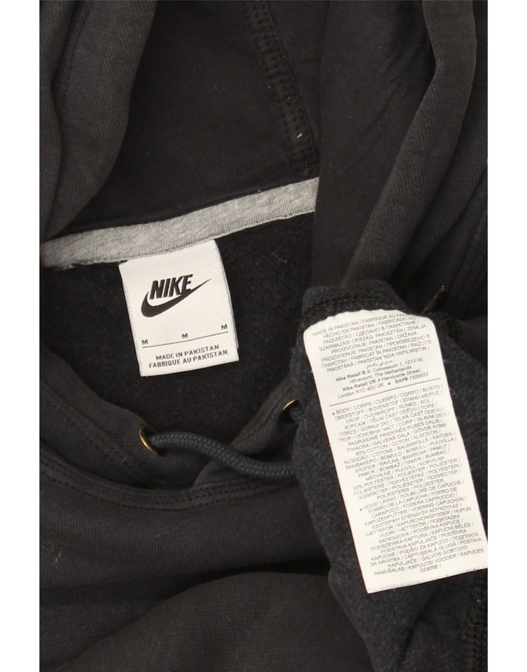 Мужской джемпер с капюшоном Nike, средний черный, хлопок