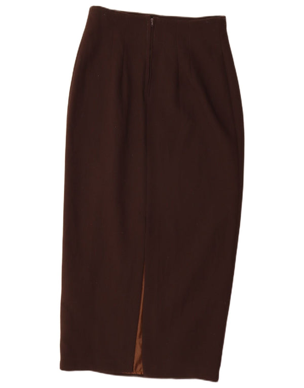 Винтажная женская макси-юбка с высокой талией IT 44 Medium W26 Коричневый полиэстер