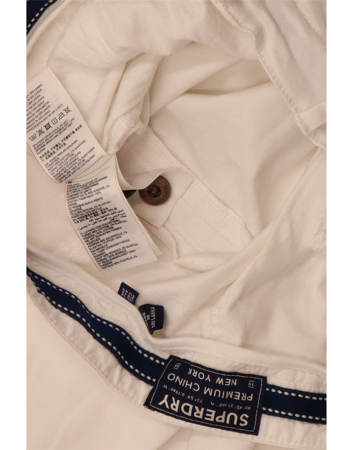SUPERDRY Женские узкие брюки чинос UK 16, большие W34 L29, белый хлопок