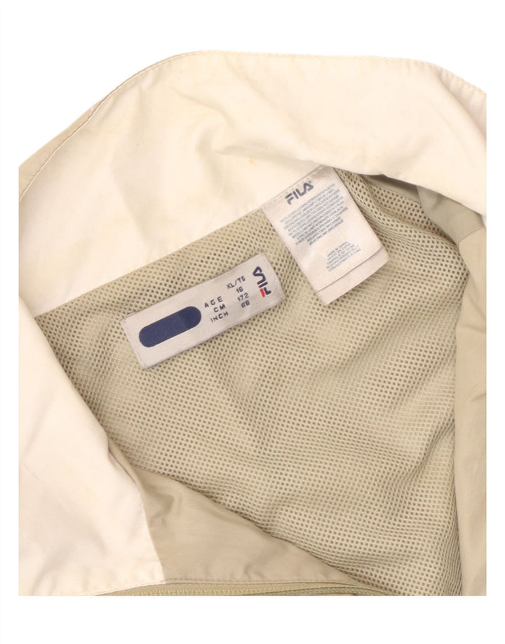 Спортивный костюм Fila для мальчиков, верхняя куртка 15–16 лет, XL, бежевый, полиэстер с цветными блоками