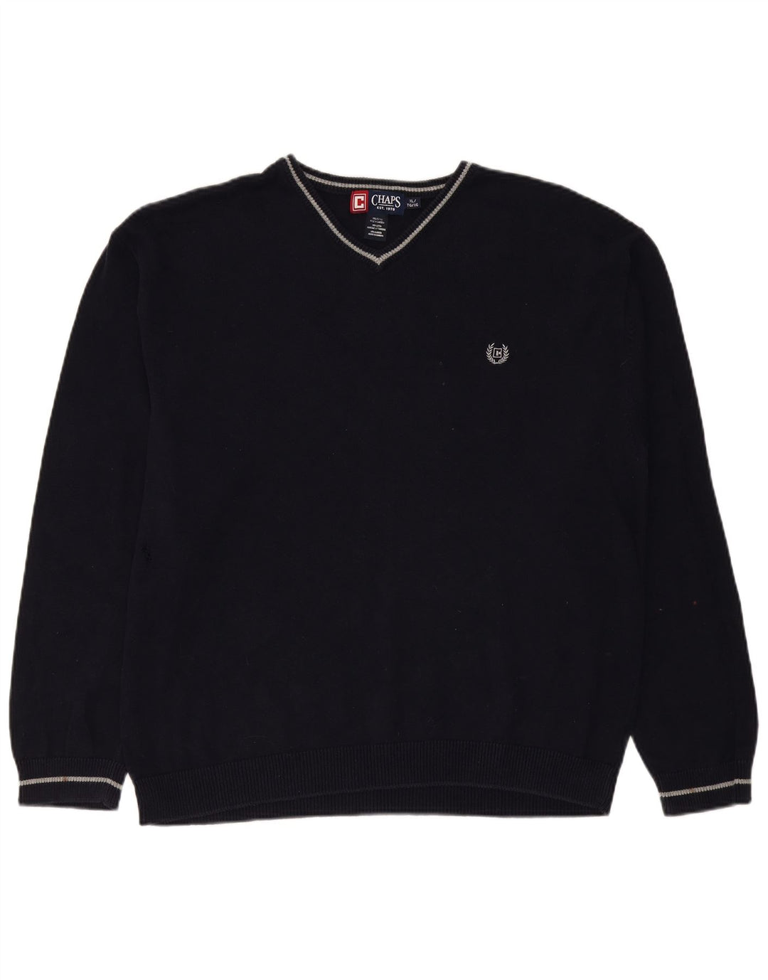 Мужской джемпер CHAPS с v-образным вырезом XL, темно-синий, хлопок