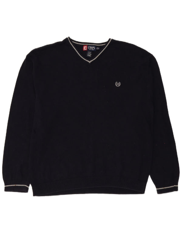 Мужской джемпер CHAPS с v-образным вырезом XL, темно-синий, хлопок