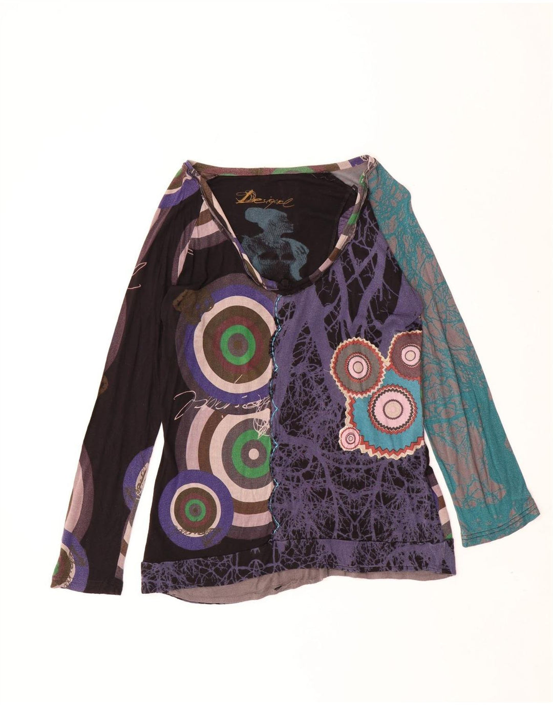 Женская туника Desigual с абстрактным узором UK 18 XL, разноцветная вискоза