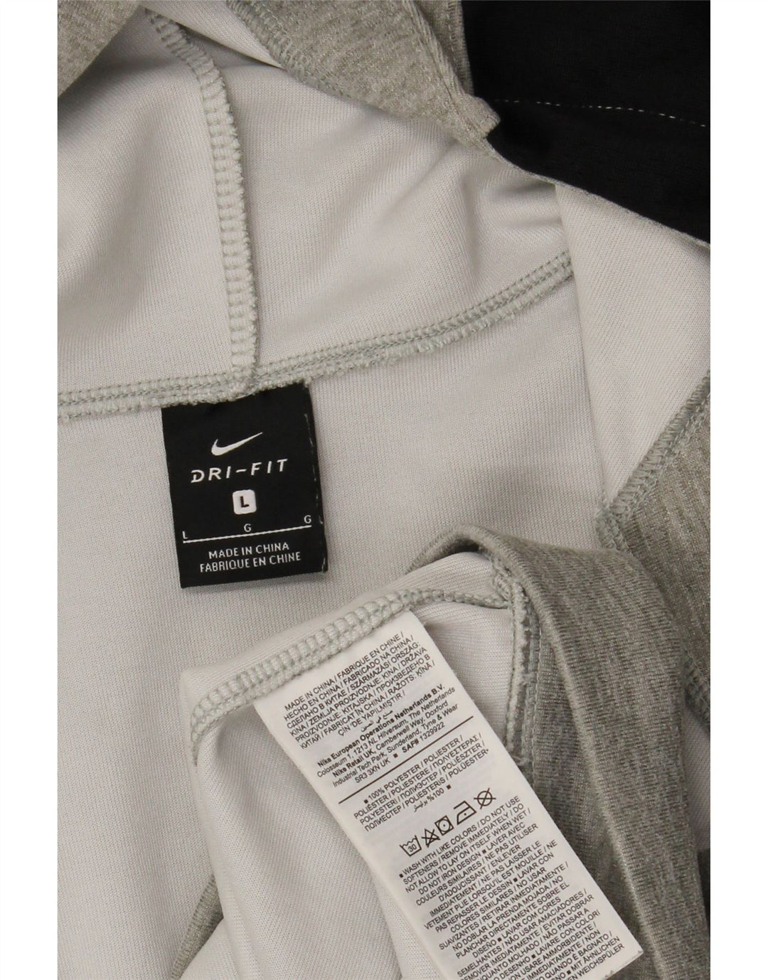 Мужской свитер с капюшоном на молнии Nike Dri Fit, большой серый полиэстер с крапинками