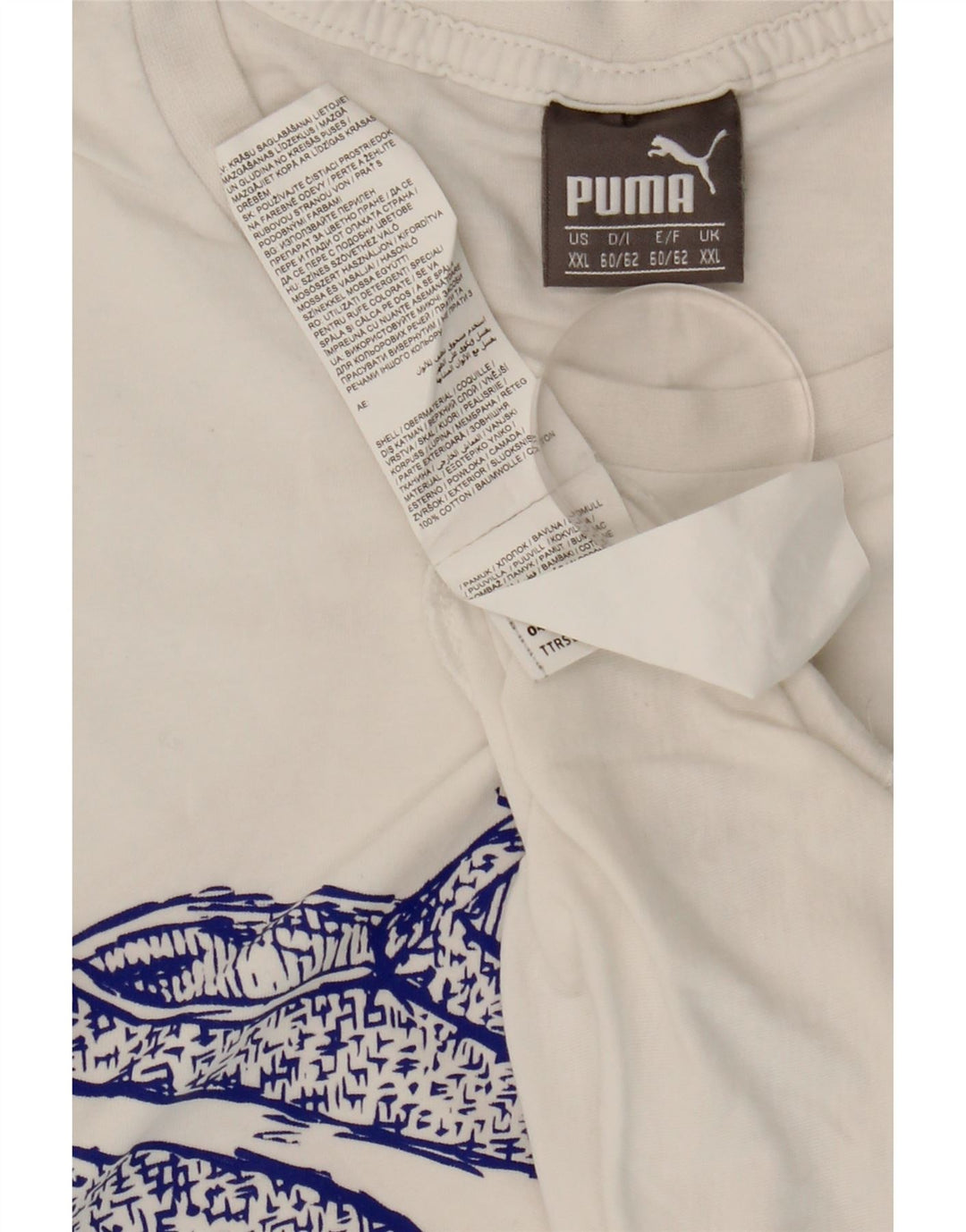 Мужская футболка с рисунком Puma 2XL, белый хлопок