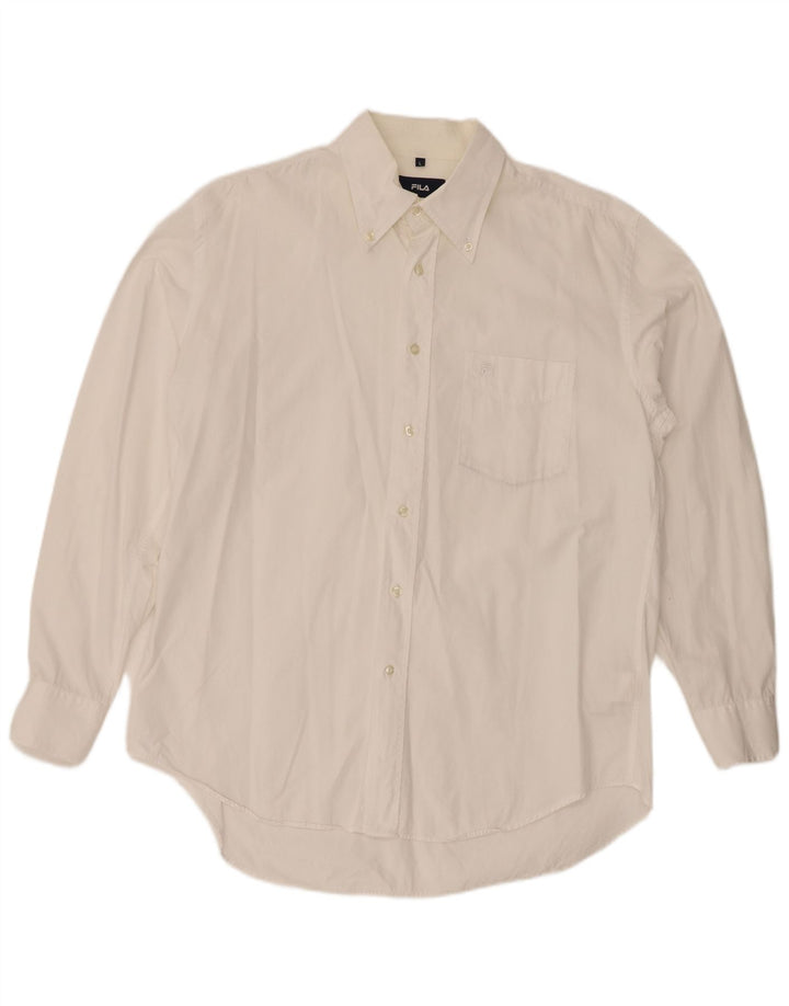 FILA Mens Shirt Large White Cotton