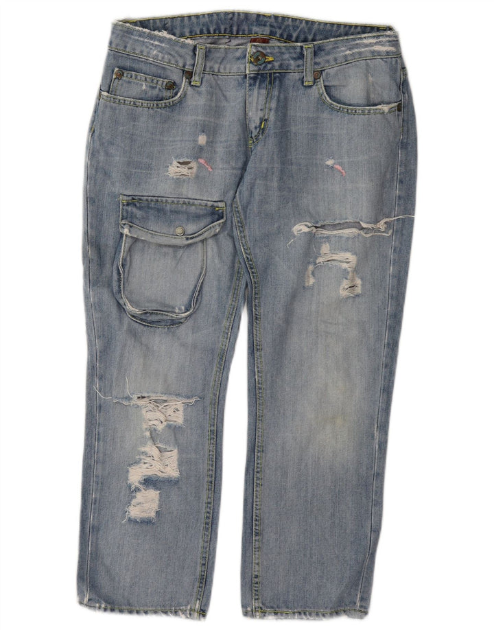 Dondup Женские укороченные джинсы карго W28 L24 синие