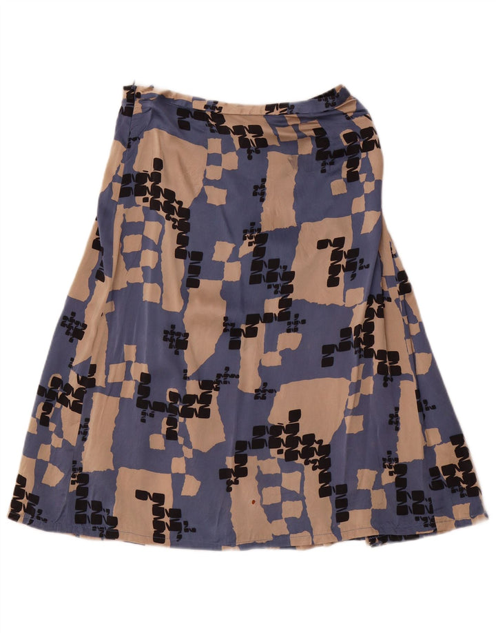 LES COPAINS Женская юбка из 2 предметов IT 42 Medium W28 Синий геометрический шелк