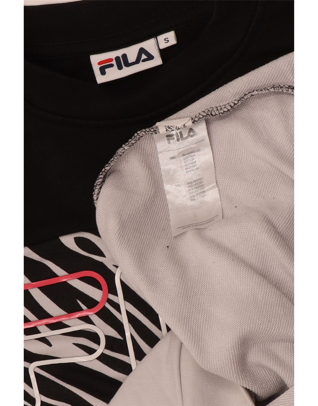 Fila Мужской свитшот с графическим рисунком, маленький белый хлопковый джемпер с цветными блоками