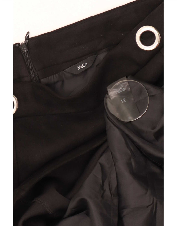 Женская мини-юбка M&Co UK 12 Medium W32, черный полиэстер