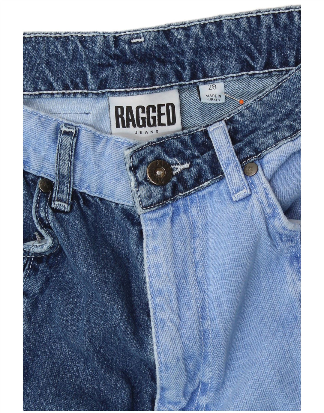 ВИНТАЖНЫЕ женские прямые джинсы W28 L28 Синие лоскутные хлопковые ретро джинсы