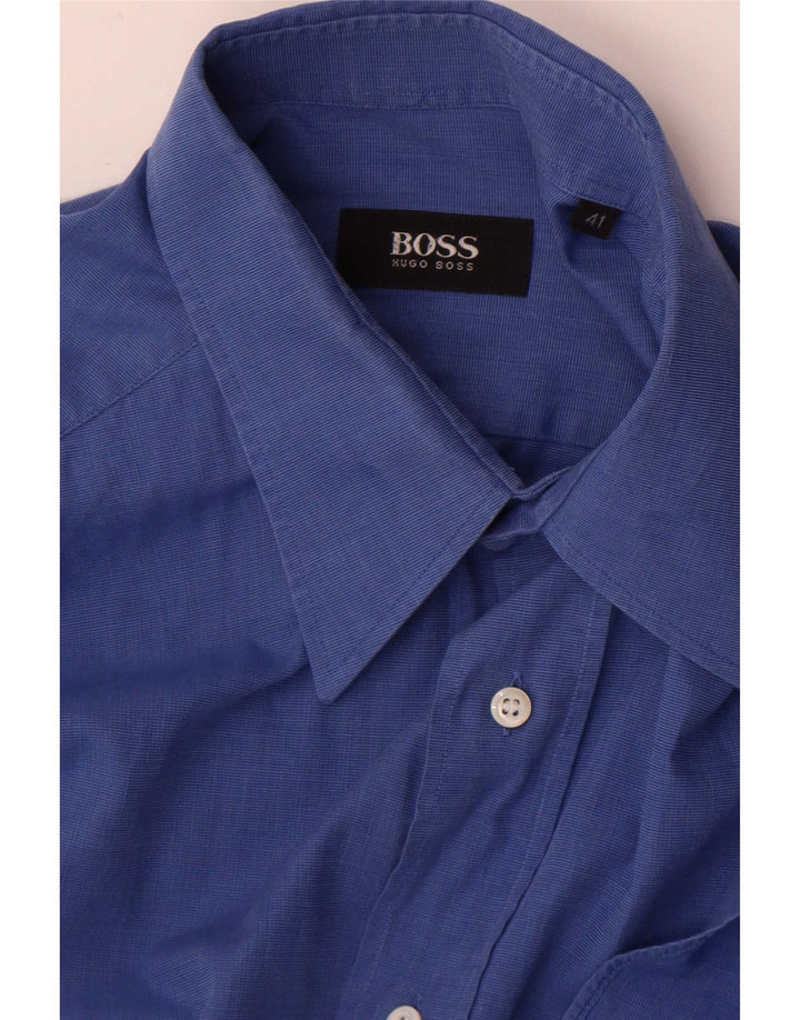 Мужская рубашка Hugo Boss, размер 41, большая синяя