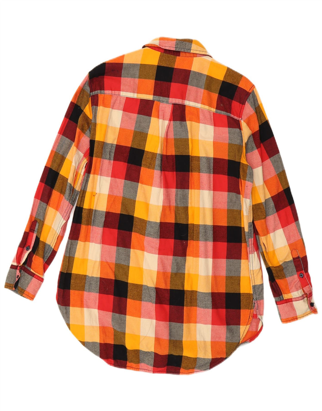 Женское платье-рубашка оверсайз Benetton UK 6 XS в разноцветную клетку из хлопка