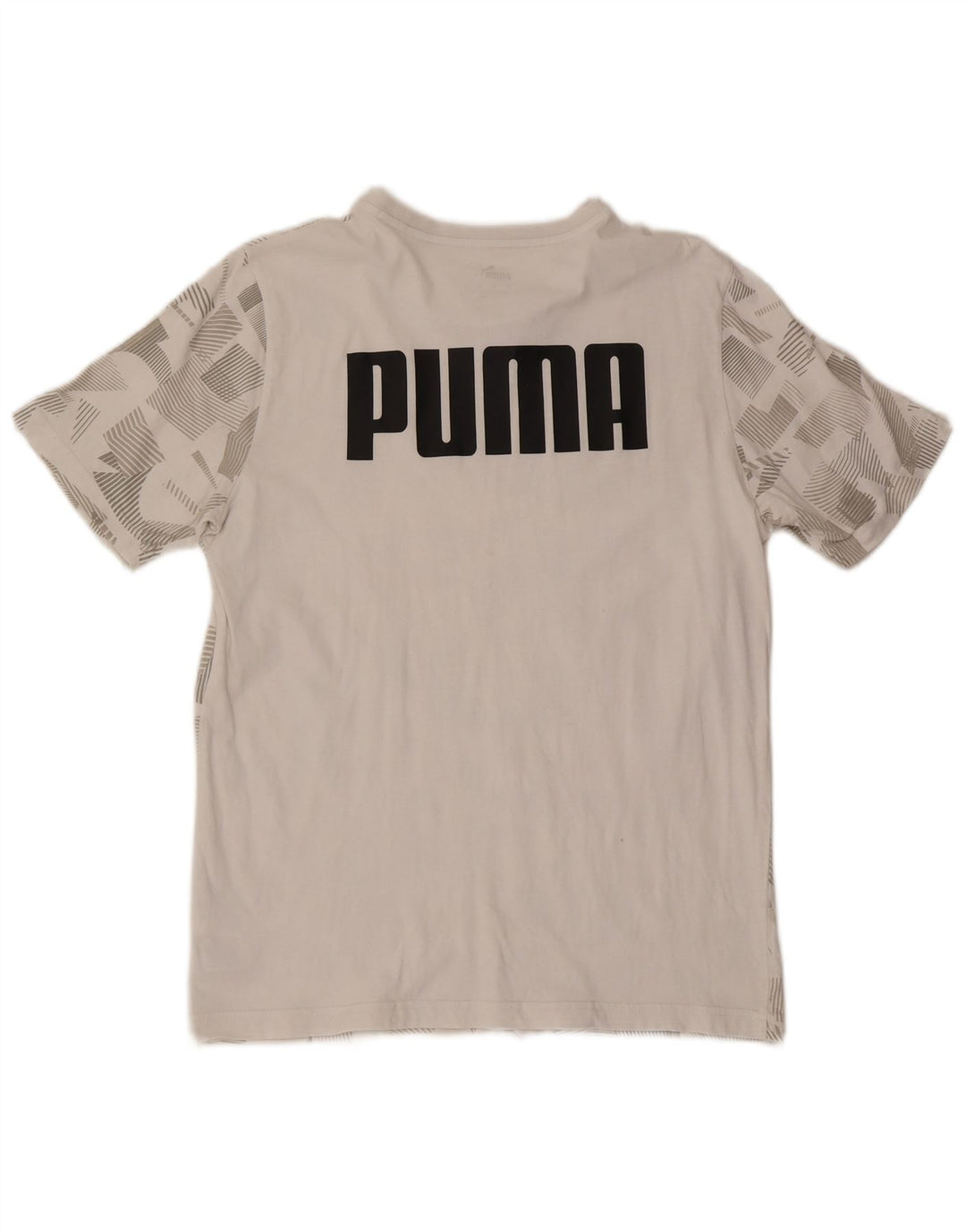 Мужская футболка Puma с рисунком, средний белый хлопок с геометрическим рисунком