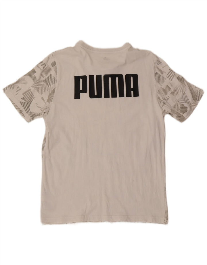 Мужская футболка Puma с рисунком, средний белый хлопок с геометрическим рисунком