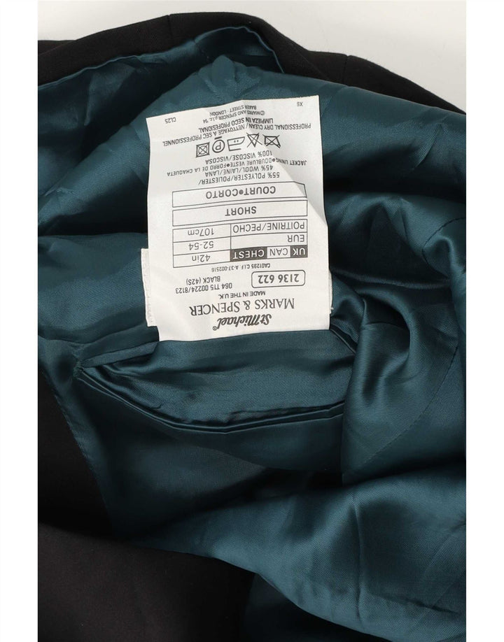 Мужской пиджак Marks & Spencer St. Michael с 2 пуговицами UK 42, большой черный