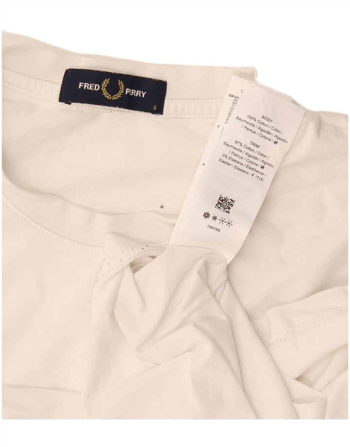 Мужская футболка с рисунком Fred Perry, маленький белый хлопок