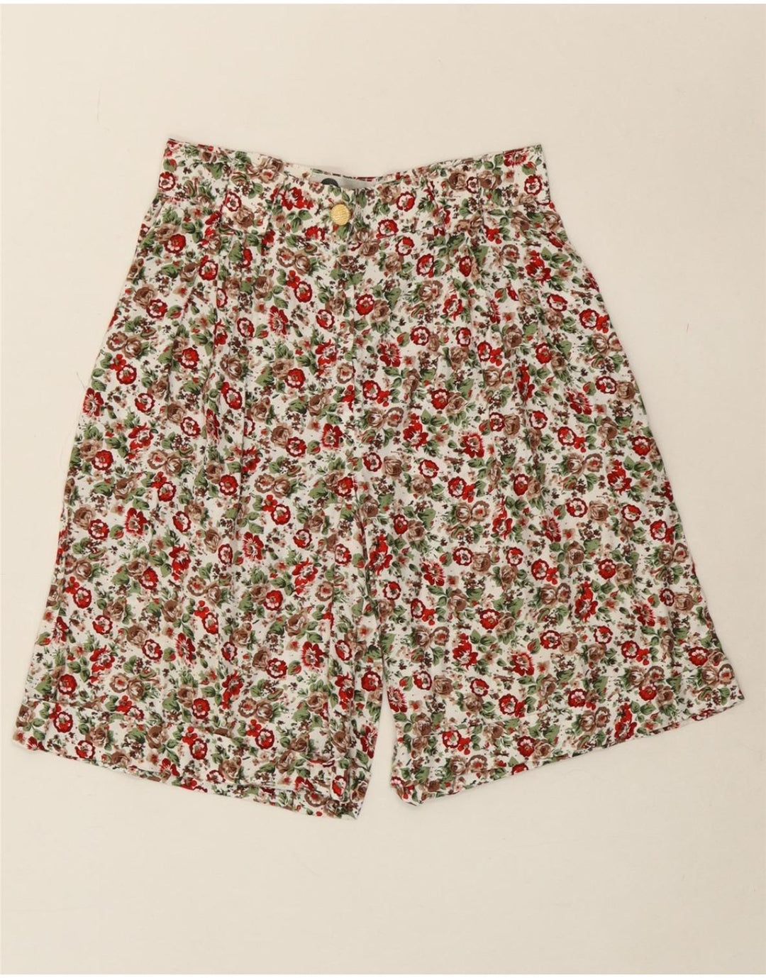 VINTAGE Womens Casual Shorts IT 42 Medium W28 Multicoloured Floral Vintage Vintage and Second-Hand Vintage from Messina Hembry 
