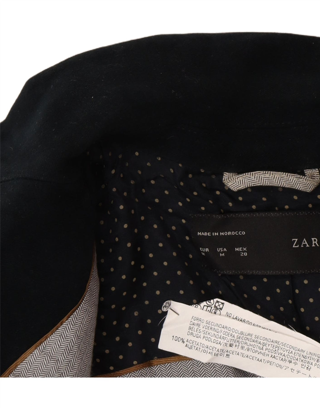 Женский пиджак Zara на 1 пуговице UK 12, средний темно-синий из ацетата