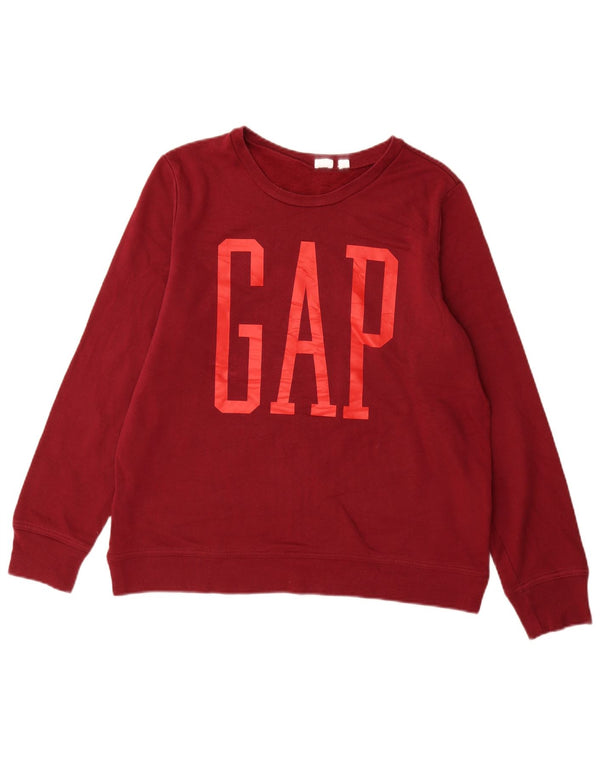 Женский свитер с рисунком Gap UK 14, средний бордовый хлопок, хлопковый джемпер