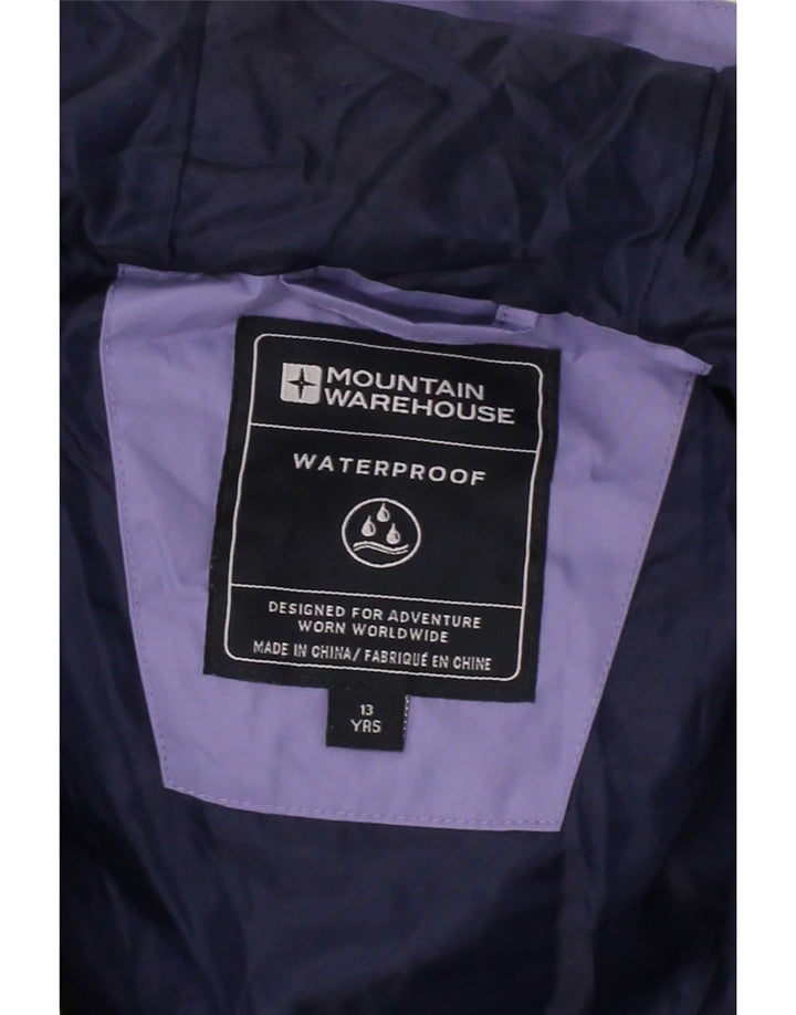 MOUNTAIN WAREHOUSE Boys Hooded Raincoat 12-13 Years Purple Polyester Vintage Mountain Warehouse and Second-Hand Mountain Warehouse from Messina Hembry 