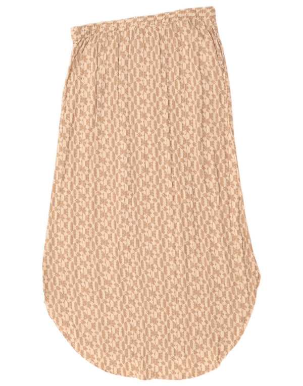 Женская макси-юбка Eddie Bauer UK 14 Medium W30 Бежевый вискоза с геометрическим рисунком