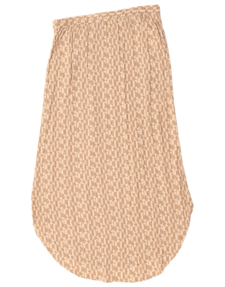 Женская макси-юбка Eddie Bauer UK 14 Medium W30 Бежевый вискоза с геометрическим рисунком