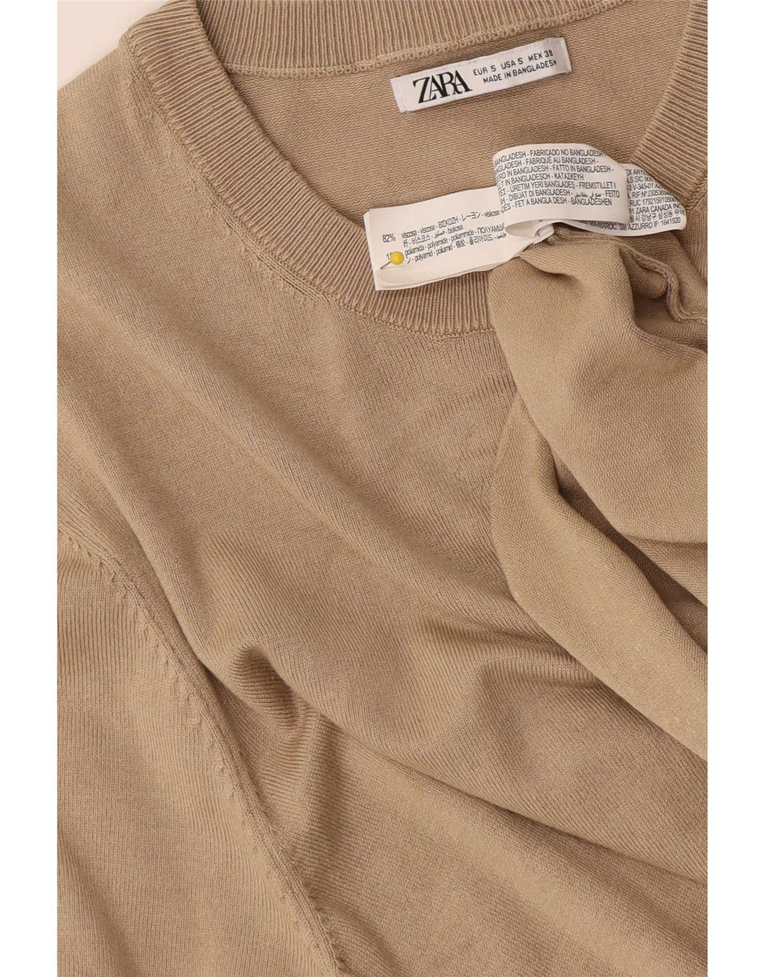 Футболка мужская Zara, маленькая, бежевая, вискоза