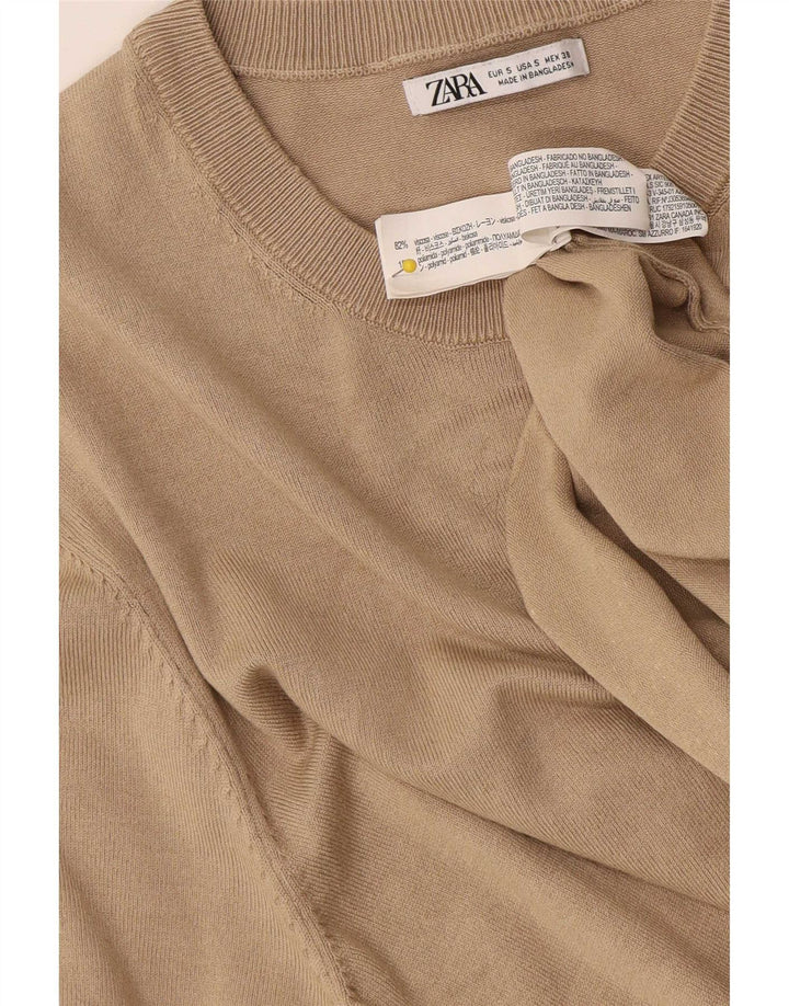 Футболка мужская Zara, маленькая, бежевая, вискоза