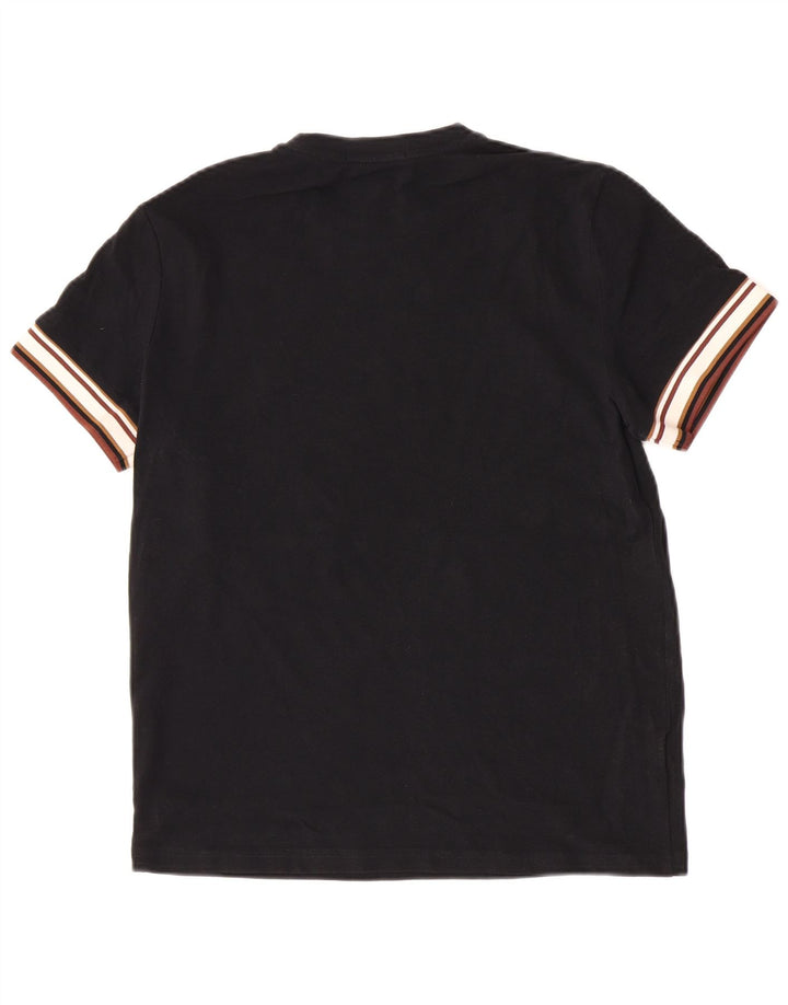 Мужская футболка Fred Perry Top среднего размера из хлопка с цветными блоками черного цвета