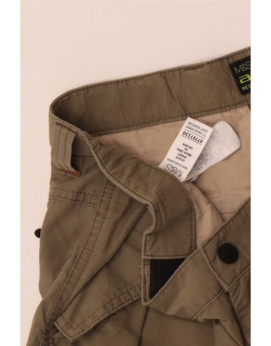 Мужские шорты карго Marks & Spencer W34, большие, цвета хаки, хлопок