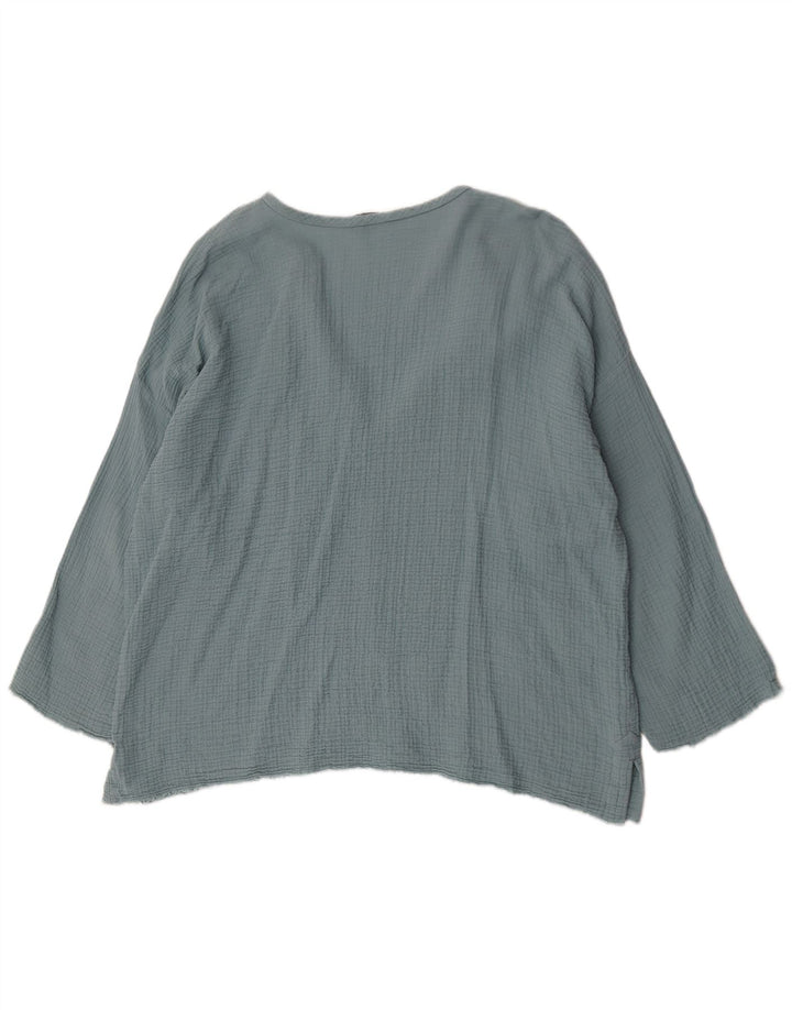 Женская туника оверсайз Zara UK 18 XL, синий хлопок