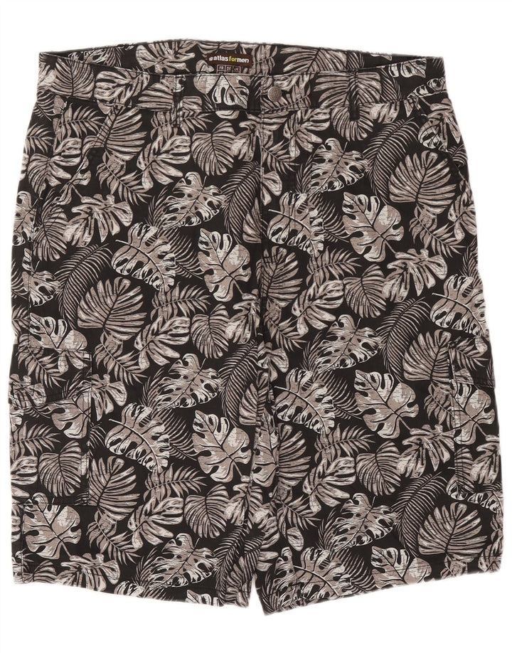 Мужские шорты-карго Atlas For Men W36, большие черные хлопковые с цветочным принтом
