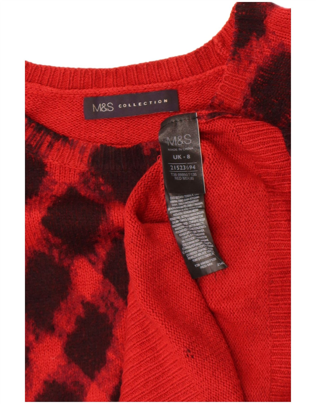 Женский джемпер с вырезом «лодочка» Marks & Spencer, Великобритания, 8, маленький красный