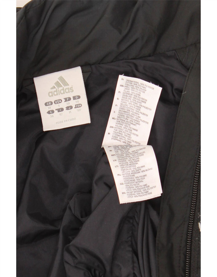 Женская утепленная куртка оверсайз с капюшоном ADIDAS UK 10, маленький черный полиэстер