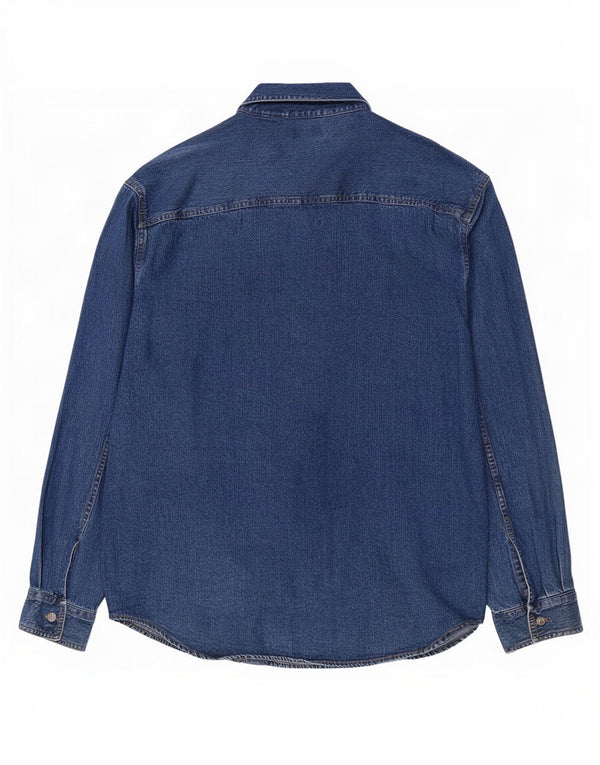 Мужская джинсовая рубашка Levi's, большая синяя хлопковая ткань